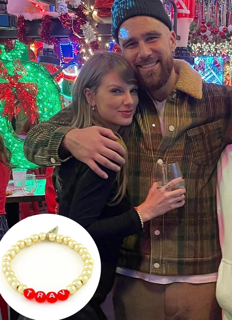 Taylor Swift and Travis Kelce at a Christmas bar