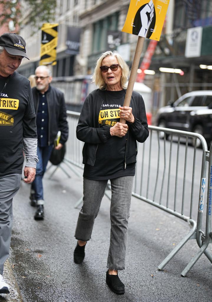 Jessica Lange protesting.