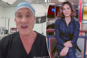 Dr. Terry Dubrow split image with Jillian Michaels.