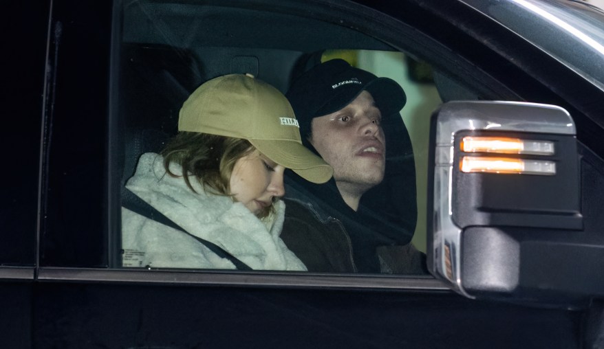Pete Davidson and his girlfriend, Madelyn Cline, in a car