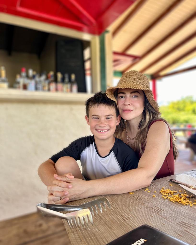 Alyssa Milano and her son