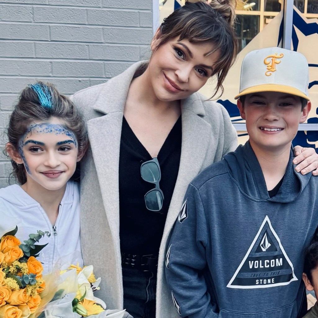 Alyssa Milano and her two kids