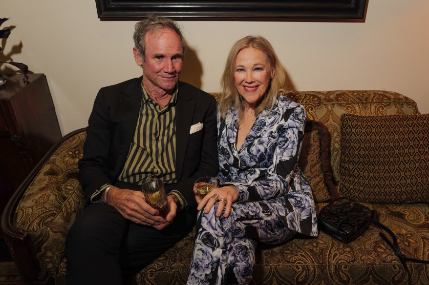 Bo Welch and Catherine O'Hara at The Golden Eve Party held at Chateau Marmont on January 6, 2024 in Los Angeles, California. 