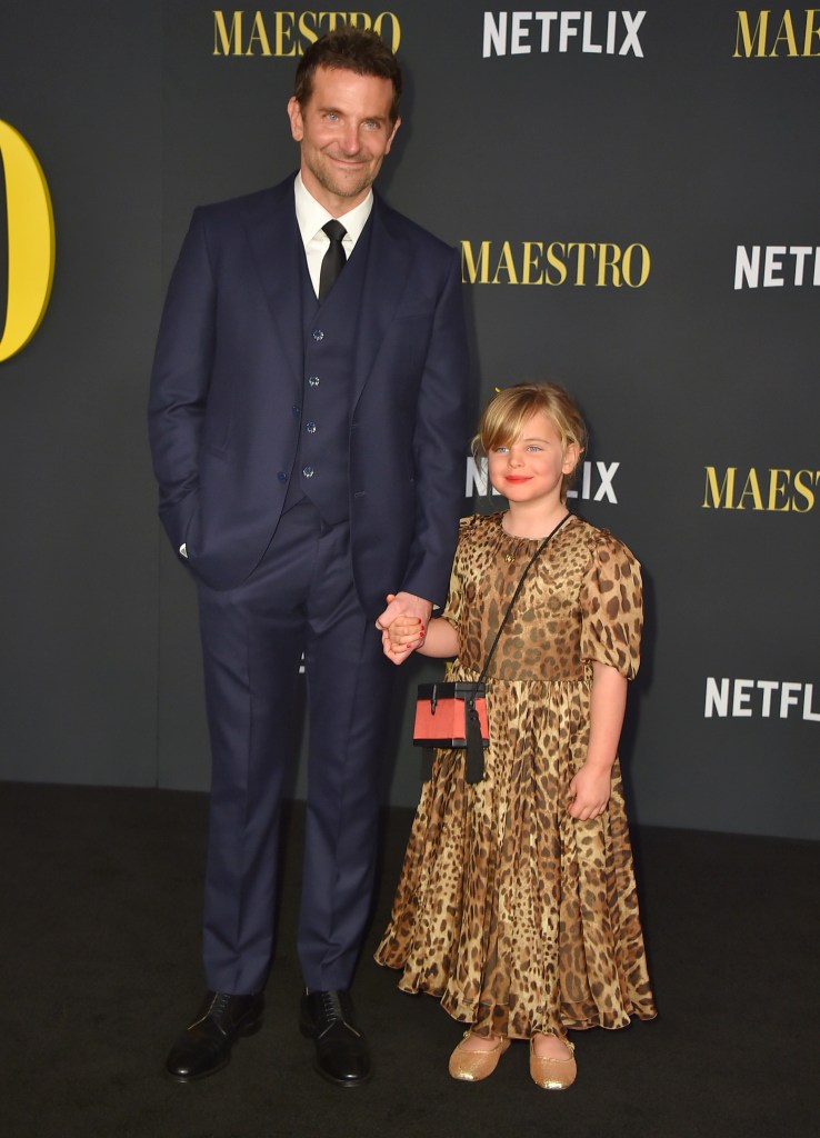 Bradley Cooper, left, and his daughter Lea De Seine Shayk Cooper arrive at a special screening of "Maestro" on Tuesday, Dec. 12, 2023, at the Academy Museum of Motion Pictures in Los Angeles. (Photo by Jordan Strauss/Invision/AP)
