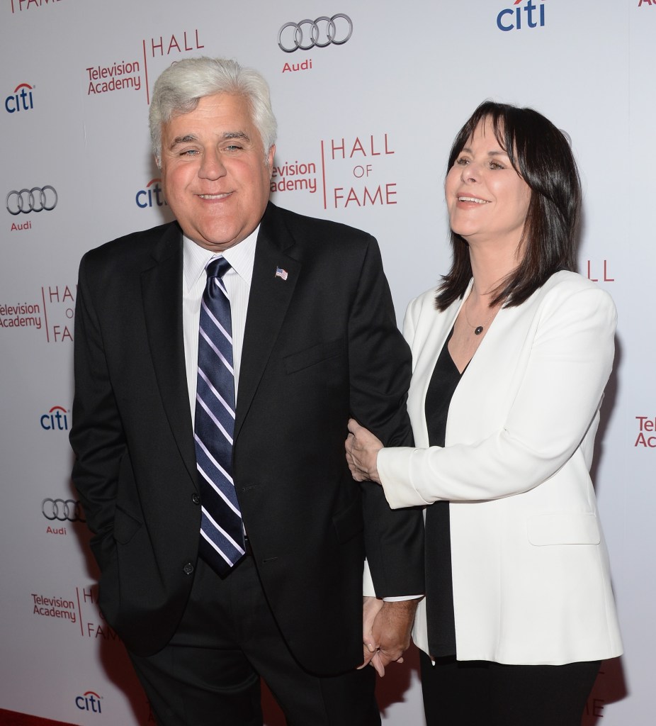 Jay Leno and wife Mavis smile