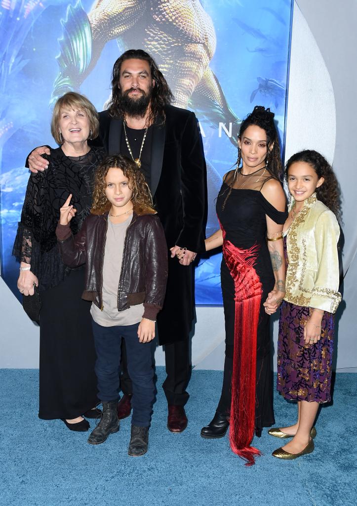 Lisa Bonet with Jason Momoa and their kids.