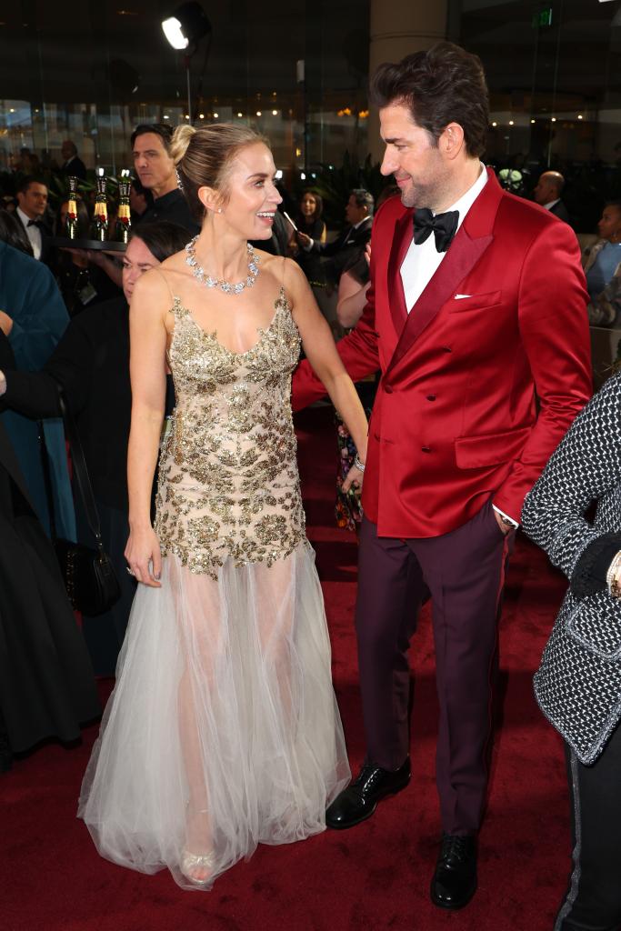 John Krasinski and Emily Blunt at the 2024 Golden Globes