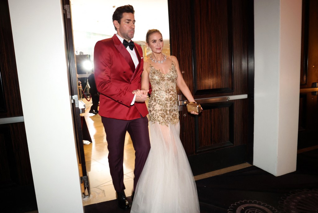 John Krasinski and Emily Blunt at the 2024 Golden Globes