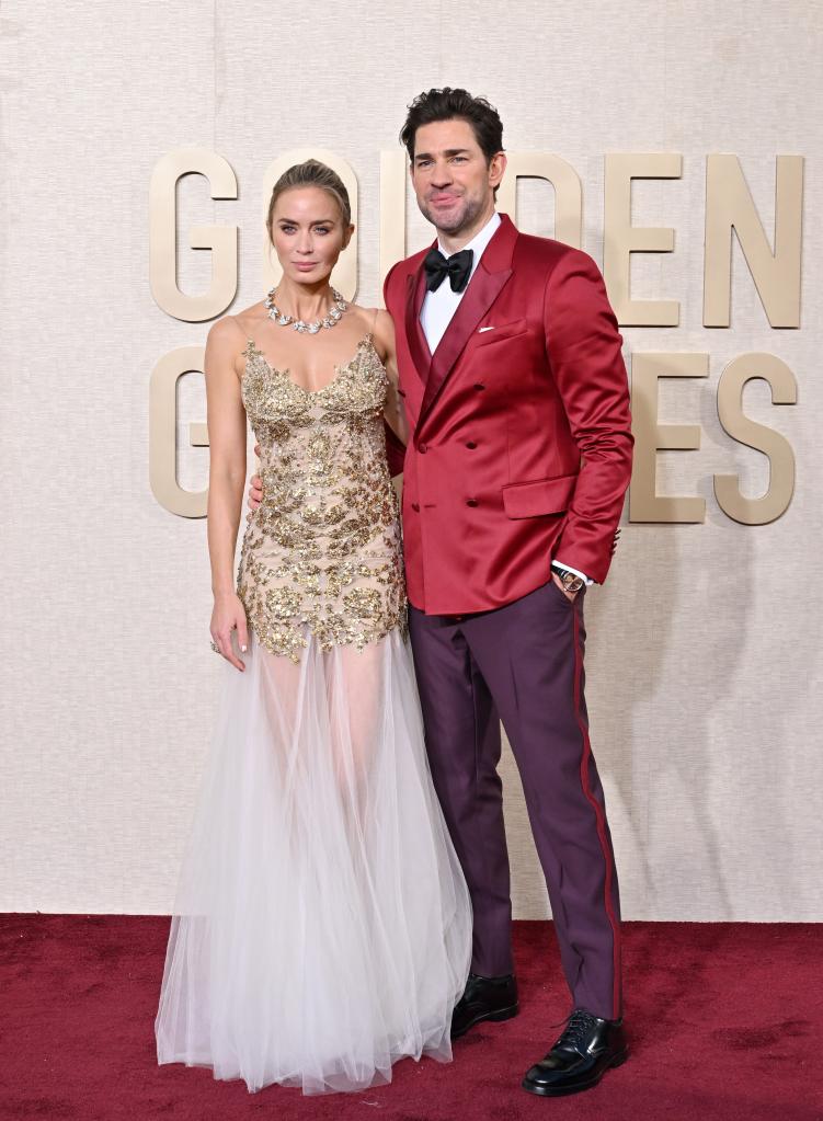 John Krasinski and Emily Blunt at the 2024 Golden Globes