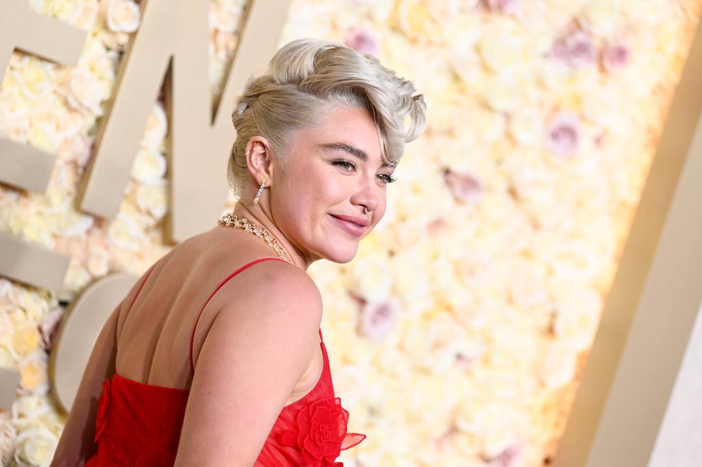 Florence Pugh at the Golden Globes 2024.