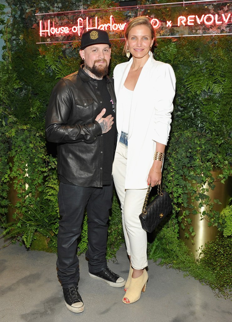 Cameron Diaz and Benji Madden smiling