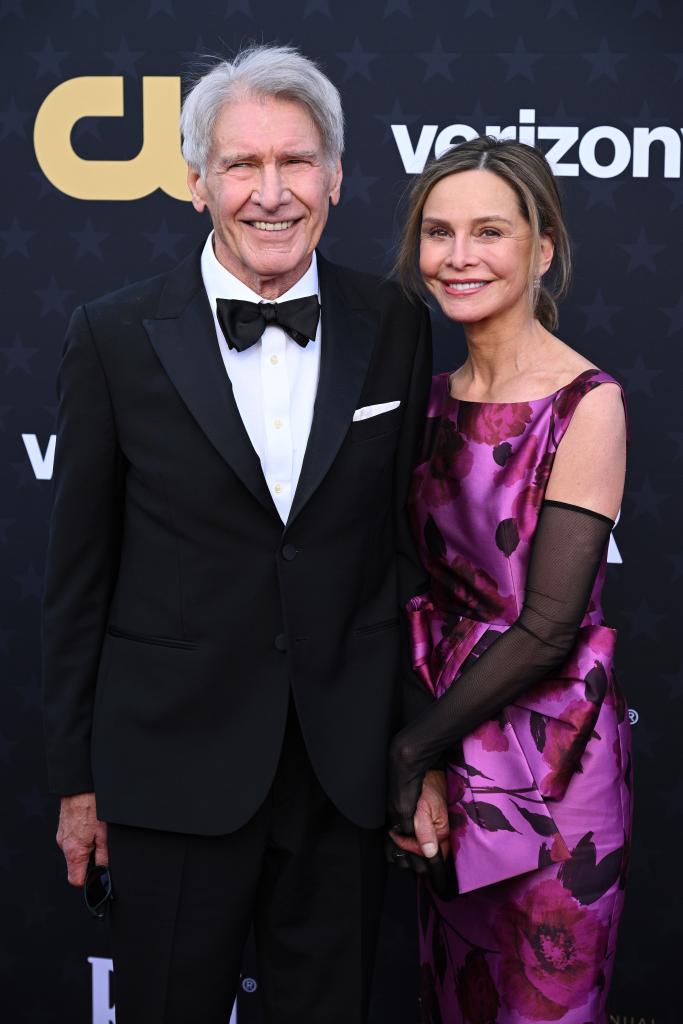 Harrison Ford and Calista Flockhart posing together 