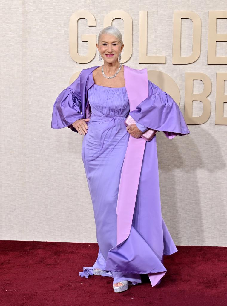 Helen Mirren attends the 81st Annual Golden Globe Awards at The Beverly Hilton on January 07, 2024 in Beverly Hills, California.