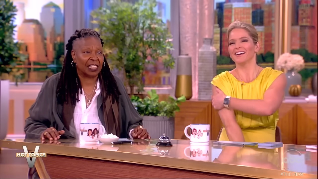 Whoopi Goldberg speaking on "The View."