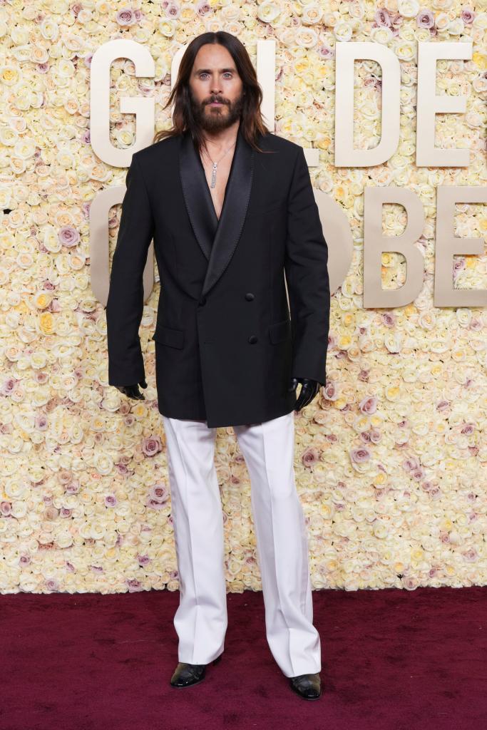 Jared Leto arrives at the 81st Golden Globe Awards on Sunday, Jan. 7, 2024, at the Beverly Hilton in Beverly Hills, Calif.