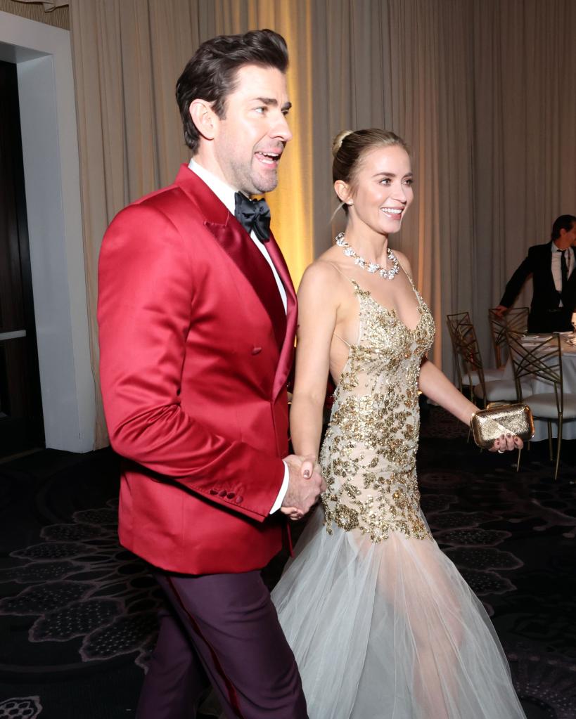 John Krasinski and Emily Blunt at the 2024 Golden Globes