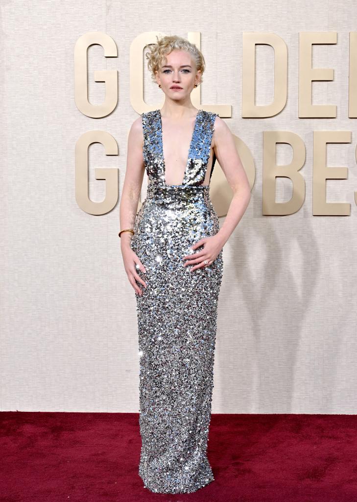 Julia Garner attends the 81st Annual Golden Globe Awards at The Beverly Hilton on January 07, 2024 in Beverly Hills, California.