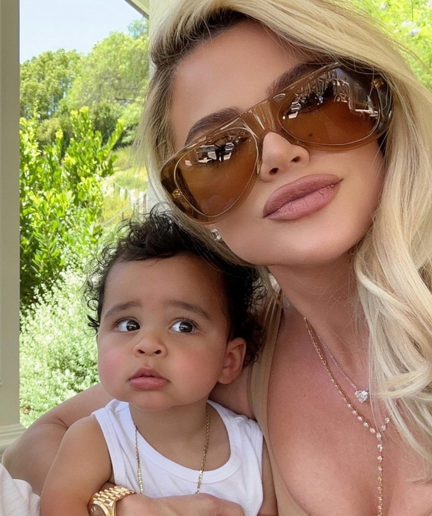 Khloe Kardashian with son Tatum