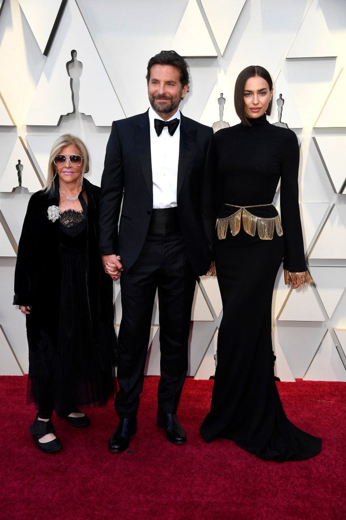 HOLLYWOOD, CALIFORNIA - FEBRUARY 24: (L-R) Gloria Campano, Bradley Cooper and Irina Shayk attends the 91st Annual Academy Awards at Hollywood and Highland on February 24, 2019 in Hollywood, California. (Photo by Frazer Harrison/Getty Images)