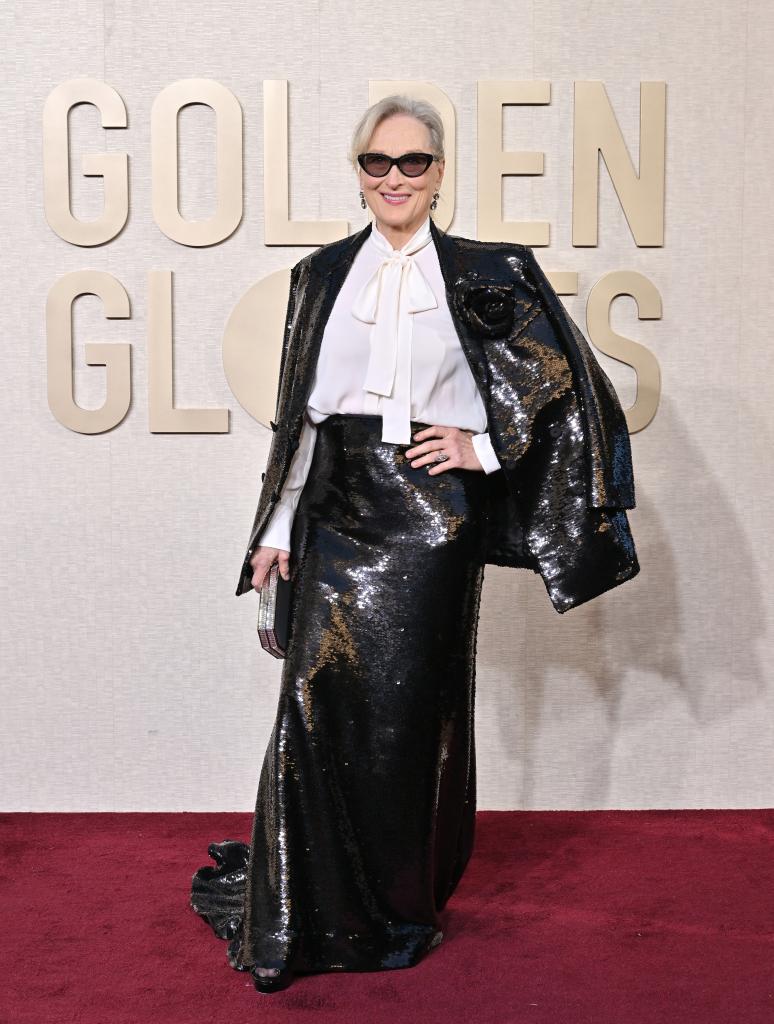 Meryl Streep attends the 81st Annual Golden Globe Awards at The Beverly Hilton on January 07, 2024 in Beverly Hills, California.