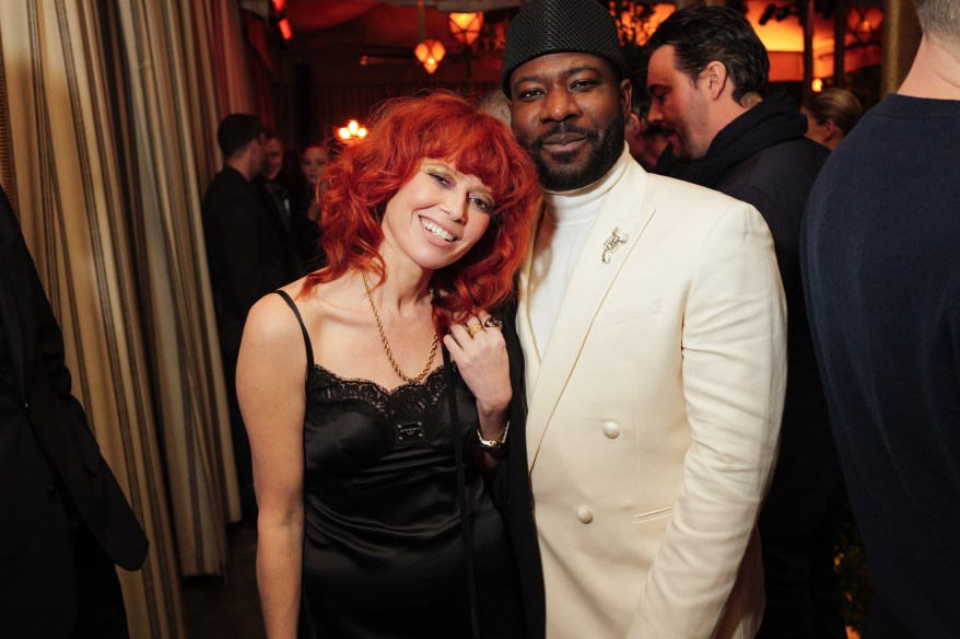 Natasha Lyonne and Blitz Bazawule at The Golden Eve Party held at Chateau Marmont on January 6, 2024 in Los Angeles, California. 