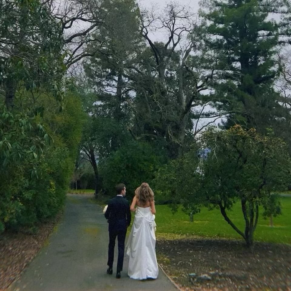 Lev Bure with his wife Elliott at their wedding