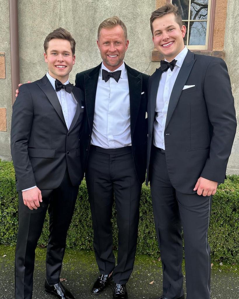 Lev Bure and his father and brother at his wedding 