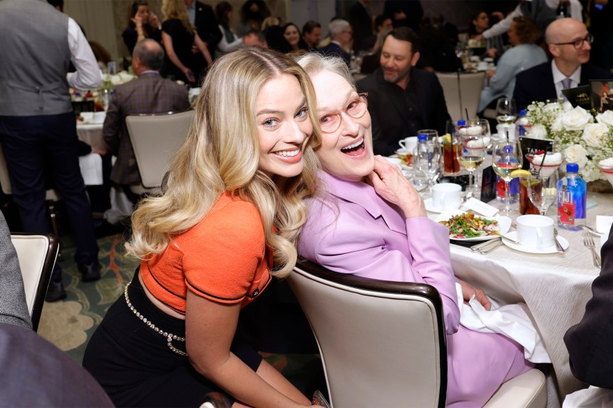 BLOND ON BLOND: Margot Robbie (left) and Meryl Streep combine forces at an AFI Awards luncheon in Beverly Hills.BLOND ON BLOND: Margot Robbie (left) and Meryl Streep combine forces at an AFI Awards luncheon in Beverly Hills.