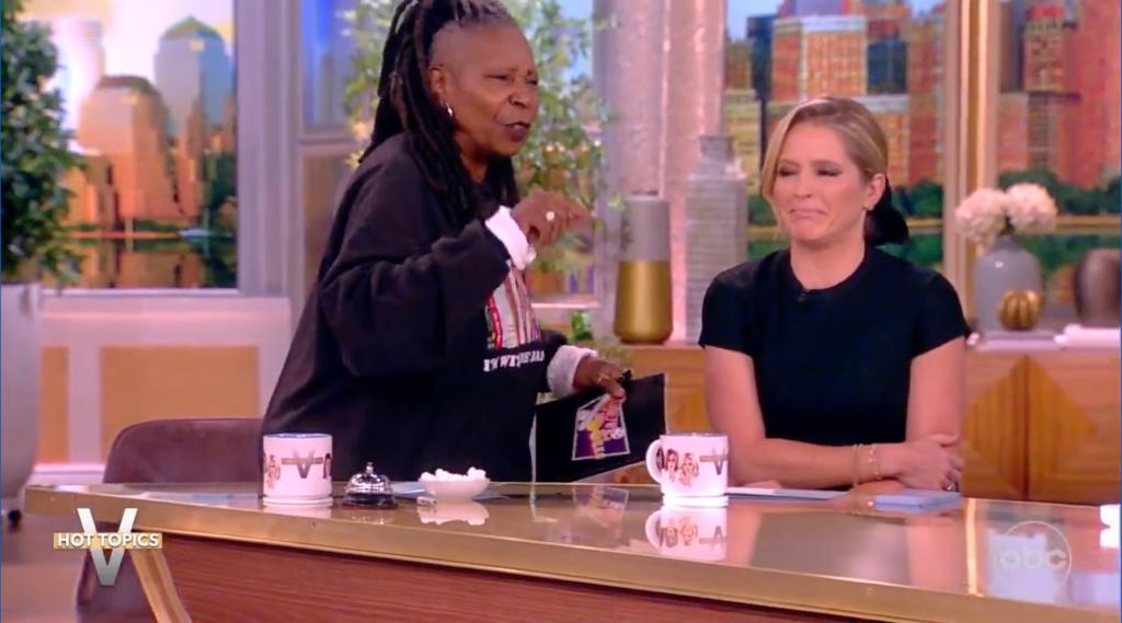 Whoopi Goldberg walking away from the table on "The View."