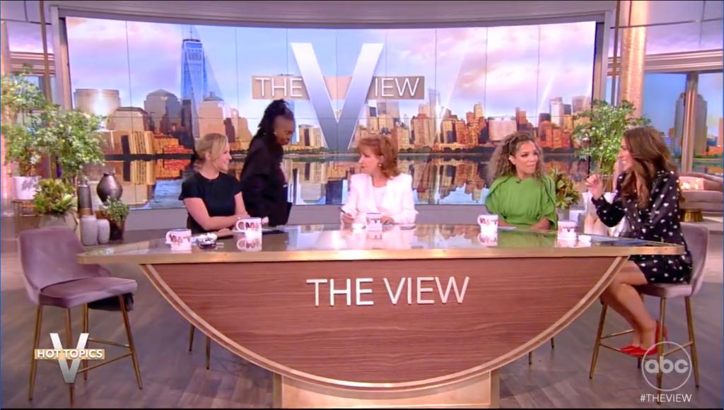 Whoopi Goldberg walking away from the table on "The View."