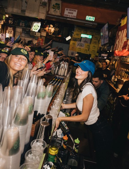 TEQUILA EXPRESS: Kendall Jenner goes behind the bar to sling her 818 Tequila in Alabama.