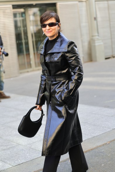 Juliette Binoche attends the Courrèges show during Paris Fashion Week on Feb. 28, 2024.