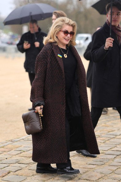 Catherine Deneuve attends the Loewe show during Paris Fashion Week on March 1, 2024.