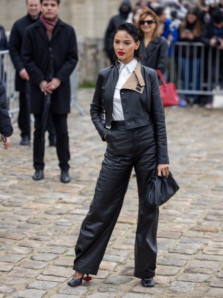 Eiza Gonzalez attends the Loewe show during Paris Fashion Week on March 1, 2024.