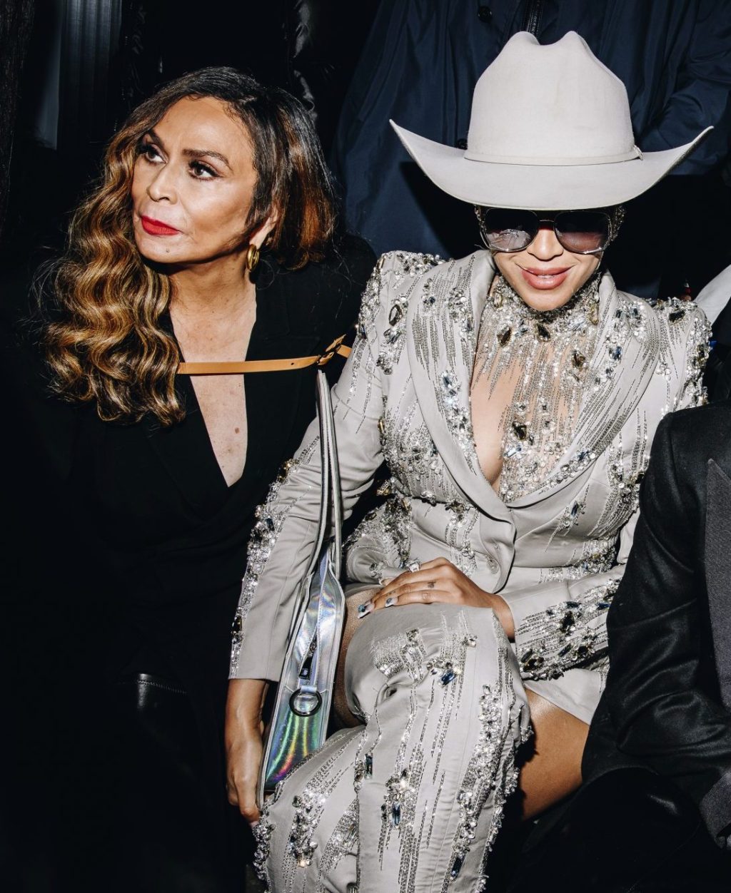 Tina Knowles and Beyonce at Luar RTW Fall 2024.