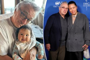 Robert De Niro with his baby and with Tiffany Chen