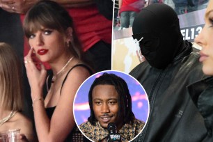 Ex-NFL star claims Taylor Swift had Kanye West 'kicked out' of Super Bowl for buying seat in front of her, but pics say otherwise