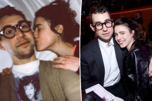 Margaret Qualley and Jack Antonoff split image.