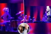 David Foster and Katharine McPhee with son Rennie drumming during their Washington, D.C. concert.