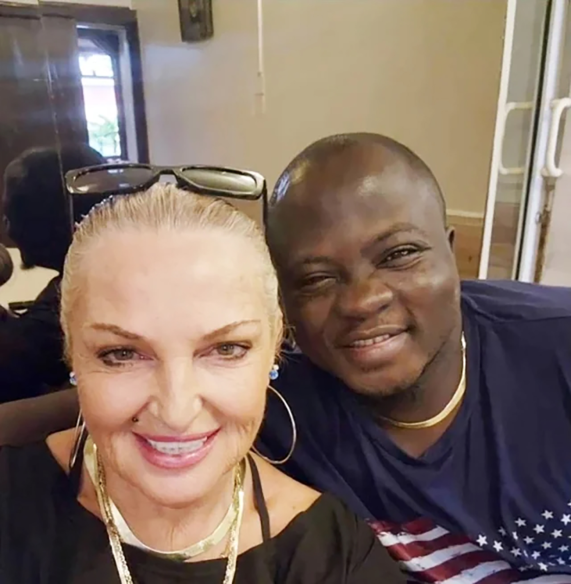 A selfie of Angela Deem and Michael Ilesanmi.