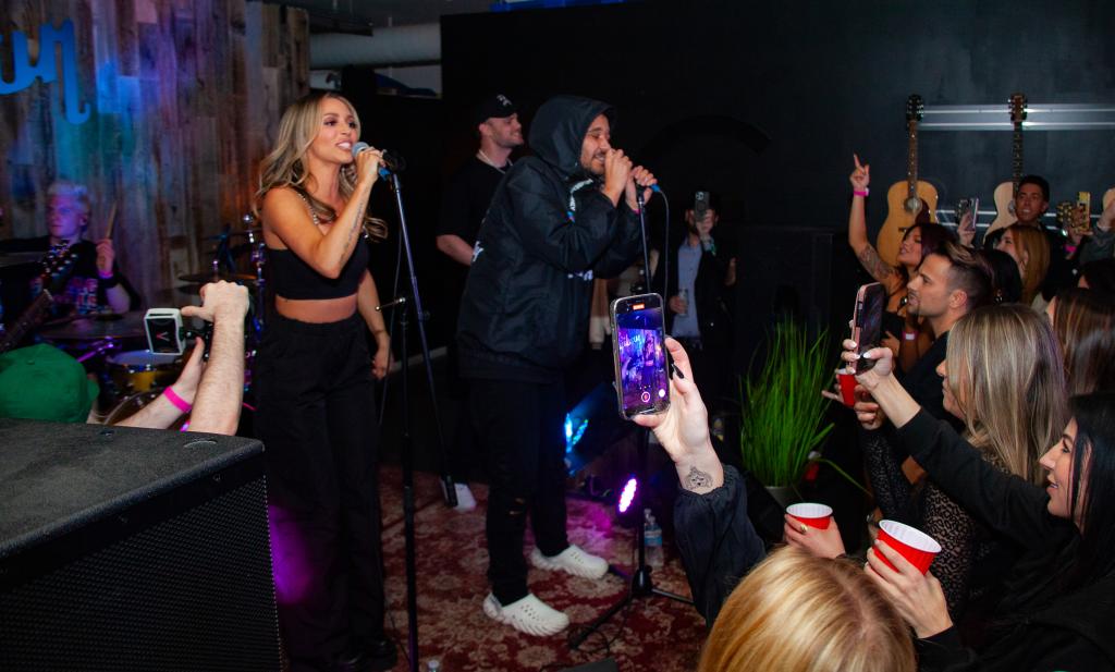 A photo of Scheana Shay performing with The 27s in Los Angeles