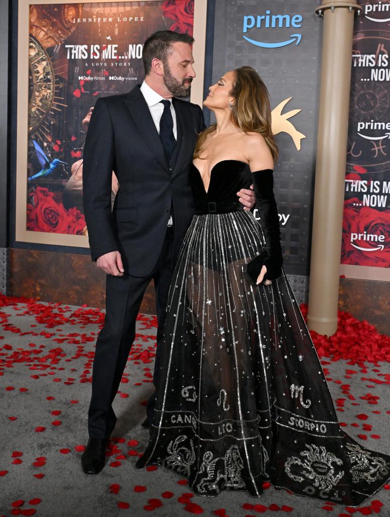 Jennifer Lopez and Ben Affleck at the premiere of "This Is Me...Now: A Love Story"