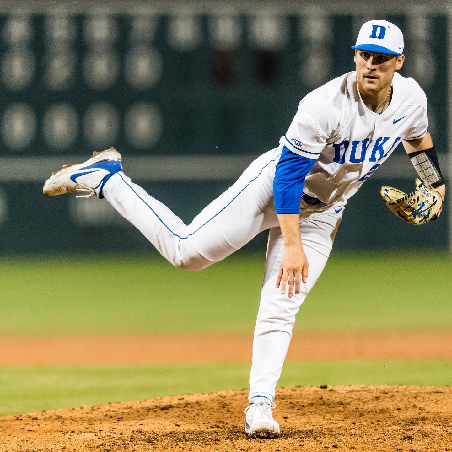 Billy Seidl pitching at Duke University