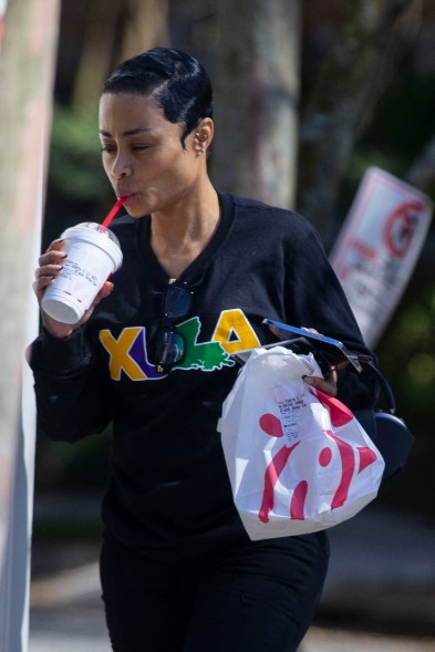 Blac Chyna drinking a milkshake