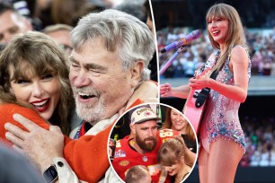 Taylor Swift and Ed Kelce collage