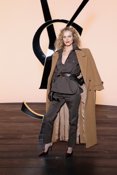 Eva Herzigova attends the Saint Laurent show during Paris Fashion Week on Feb. 27, 2024.