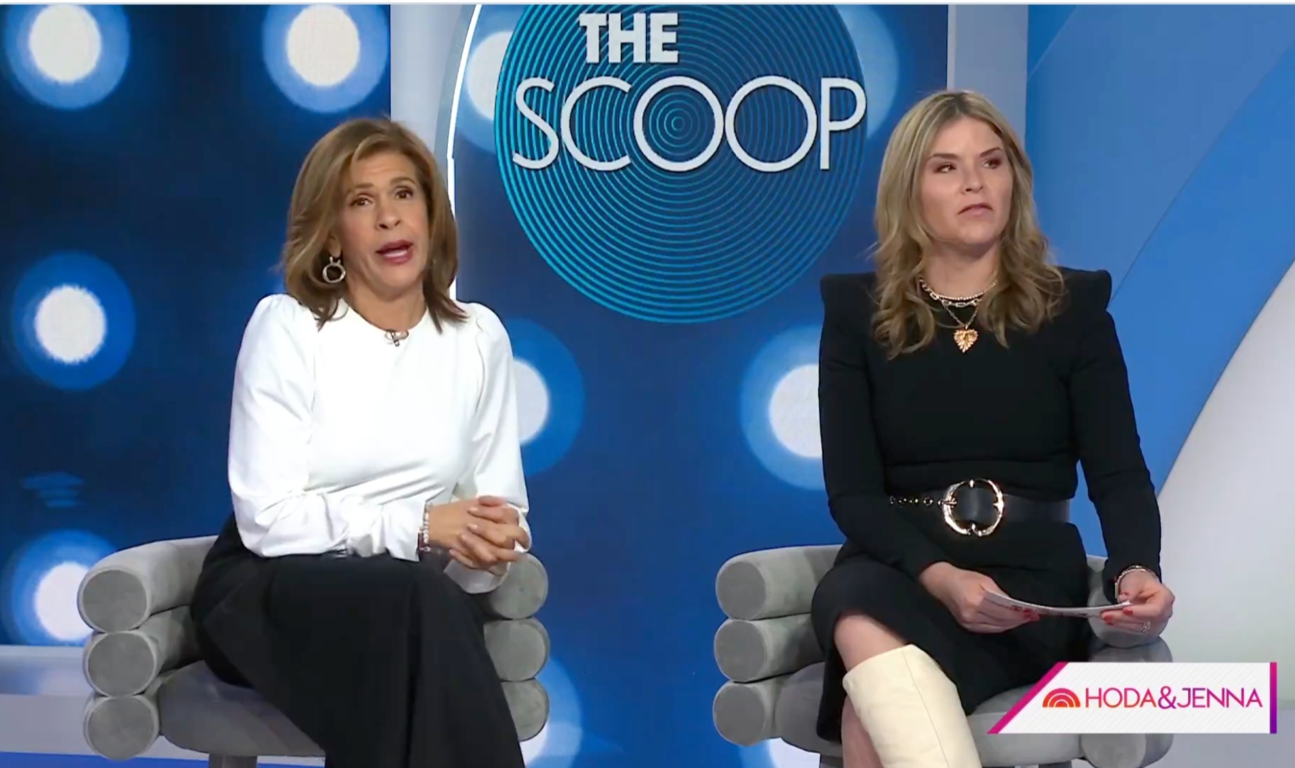 Hoda Kotb and Jenna Bush Hager sitting on "Today"