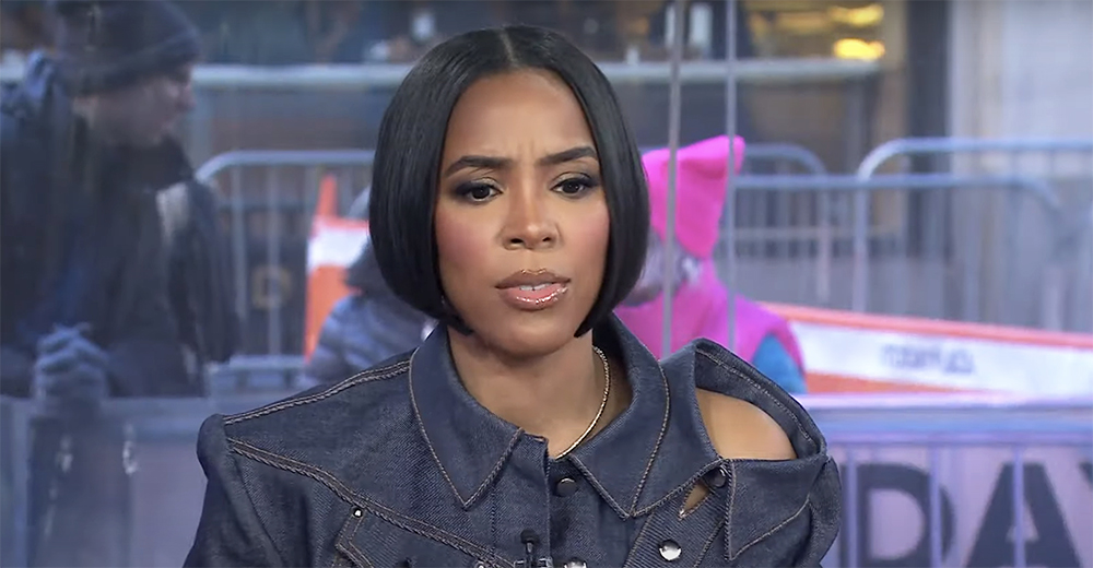 Kelly Rowland scowling on the "Today" show.