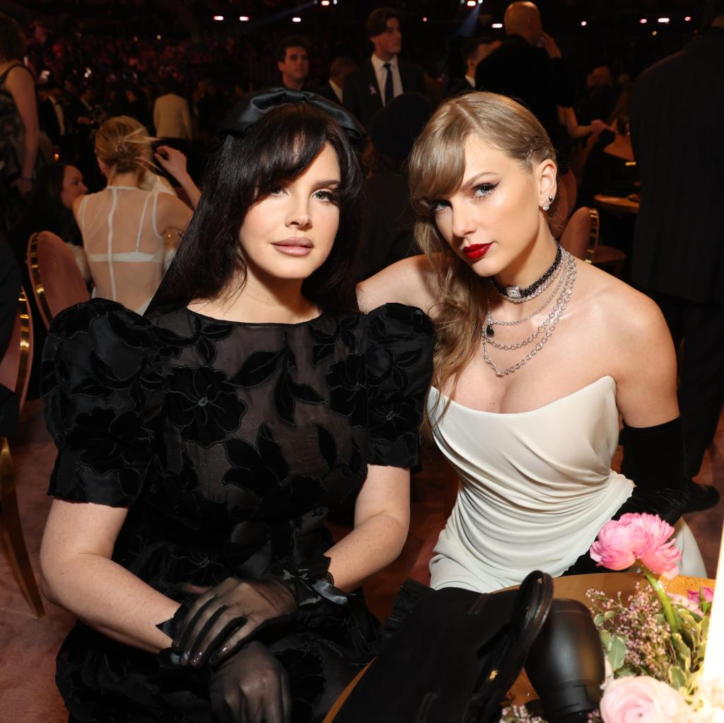 Lana Del Rey and Taylor Swift at the 2024 Grammys.