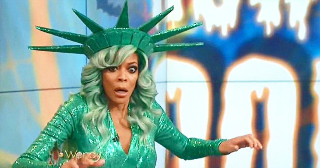 Wendy Williams dressed as the Statue of Liberty for Halloween. 